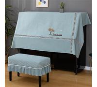 Piano Dust Cover Cloth With Stool Universal Upright Protective Half Print Decorative For Piano/e/single (d Double Stool)