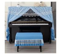 Piano Dust Cover Full Lace Fabric For Playing All Inclusive Convenient Cloth No Need To Take It Off for Electronic Keyboard(Blue,38x58cm chair)