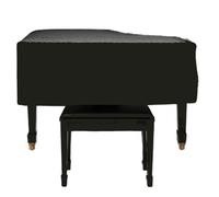 Piano Dust Protective Cover, for Grand Piano 160/180 / 200 Cm,Soft Lining, All-Round Protection,With Stool Cover, Black Wear-substantial + Dust-proof,160CM,A