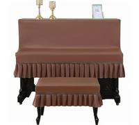 Piano Dust Protective Cover,size:153 × 34cm, Upright Piano Cover, 5 Colors Optional, Waterproof Smooth Leather,Easy to Clean,A,Brown