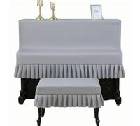 Piano Dust Protective Cover,size:153 × 34cm, Upright Piano Cover, 5 Colors Optional, Waterproof Smooth Leather,Easy to Clean,A,light gray