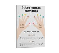 Piano Finger Numbers Learn Poster Music Theory Educational Chart Poster 16x24inch(40x60cm)