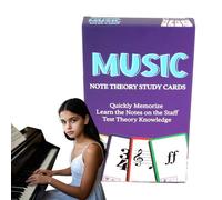 Piano Flash Cards, Portable Safe Flash Cards with Bright Colors, 5.04x3.07 Inches Learning Toys, Music Instruction and Study for Young People, Children