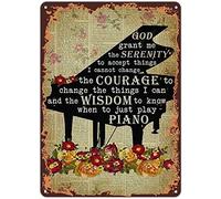 Piano Flower God Grant Me The Serenity To Accept Things I Cannot Change The Courage To Change The Things I Can Wisdom To Knowwall Home Decor Funny Vintage Metal Sign Poster 8X12 Inches