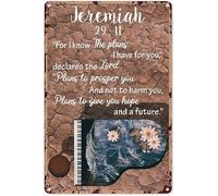 Piano Flower Metal Sign Vintage Music Studio Decor For I Know The Plans I Have For You Tin Poster Pianist Home Club Office Wall Decoration Plaque 5.5"x8"