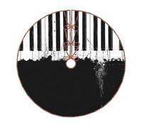 (Piano) Fluffy Christmas Tree Skirt(76cm/91cm/122cm) with Tie Closures Felted Polyester Xmas Tree Mat for Holiday Party Decor