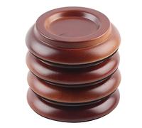 Piano Foot Pads, 4Pcs Beech Wood Round Piano Foot Pads Set Upright Caster Cups Accessories (Brown