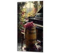 Piano Fruit Painting by Numbers for Adults, Painting by Numbers Kits Canvas, DIY Color Oil Paintings Acrylic Paints, with Paintbrushes, Hobbies for Adults Women, Home Decor 8x16in Without Frame 0z-781
