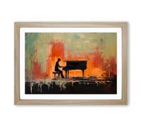 Piano Gestural No.2 Framed Print | A2 Oak Framed Wall Art | Ready to Hang | Eclectic Music Picture | Living Room Bedroom Lounge Office