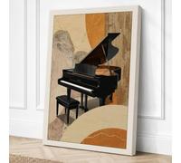 Piano in Geometry Canvas Wall Art Print 36x24 Inch