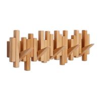 Piano Key Coat Rack,Foldable Wall Art Hooks Minimalist Design,Suitable for Hallways Bedrooms and Bathrooms,Space-saving Solution for Keys Clothing Hats(Size:22.8x20cm,Color:Natural wood colour)