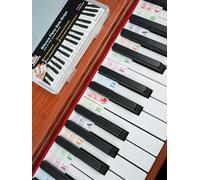 Piano Key Labels, Removable Piano Keyboard Note Strips for Beginners, Made of Silicone Rubber for 88-Key Standard Size Keyboard, Sharp Flat Staff Paper for Black Keys, Elegant Package (Staff Boards)
