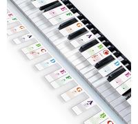 Piano Key Labels, Removable Piano Notes Guide 61 Keys for Beginner, Multi-Color Bigger Bold Keyboard Letters for Kids Reusable Silicone Piano Stickers