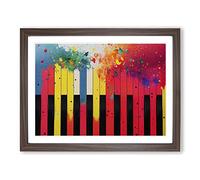 Piano Key Splash Vol.2 Abstract Framed Print | A4 Walnut Framed Wall Art | Ready to Hang | Abstract Music Picture | Living Room Bedroom Lounge Office