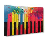 Piano Key Splash Vol.2 Canvas Print | Gallery Wrapped 30mm Frame Wall Art | 30x20 inches | Ready to Hang | Abstract Music Picture | Living Room Bedroom Lounge Office