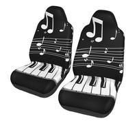 Piano Keyboard 2 Pcs Car Seat Cover Sets Music Note Universal Fit Front Seat Protectors for Most Cars and SUVs, Easy Install