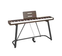 Piano Keyboard 88 Keys Beginner Digital Piano Velocity-Sensitive Keys Portable Electric Piano With Stand, Sustain Pedal And Music Sheet(Brown)