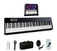 Piano Keyboard,88 Keys Electric Keyboard Piano Semi-Weighted Digital Piano Foldable Keyboard with Bluetooth MIDI Sustain Pedal,Music Sheet Holder,Adult Beginner Home Keyboard