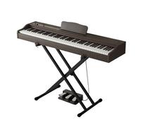 Piano Keyboard 88 Keys Full Size Electric Keyboard Piano With Velocity-Sensitive Key Portable Beginner Digital Piano With Stand, Three Pedal, Music Stand(Brown)