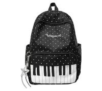 Piano Keyboard Backpack for Women Men Teens Polka Dot Music School Bag Star Pendant Students College Rucksack Bookbag Unisex Adult Women Shoulder Bag for School Travel Concert