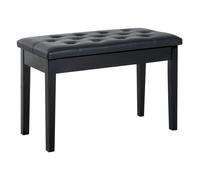 Piano Keyboard Bench Wooden Classic Padded Seat Stool Foldable Adjustable Black