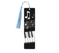 Piano Keyboard Bookmark Music Note Wooden Bookmark with Tassel Book Mark for Women Men Reading Page Markers Gifts for Book Lovers