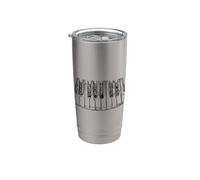 Piano Keyboard Drawing Pianist Composer Stainless Steel Insulated Tumbler