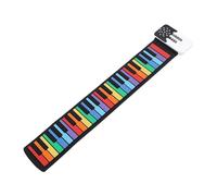 Piano Keyboard, Electric Keyboard Piano Portable 49 Keys Portable Silicone Foldable Hand Rolled Colorful Pad Built in Speaker 49 Keys Pad