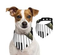 Piano Keyboard Music Note,Dog Bandanas Cotton Pet Scarf Adjustable Bibs for Pet,S