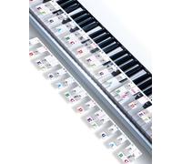 Piano Keyboard Note Labels 61 Key, Piano Notes Overlay for Keyboard Removable, Multi-Color Big Bold Letters Reusable Silicone Music label for Kids Beginners Learning Piano