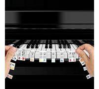 Piano Keyboard Note Labels, Removable Reusable Silicone Piano Keyboard Stickers 88 Full-Size, Piano Key Stickers for Kids Beginners Rainbow
