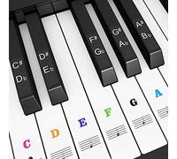 Piano Keyboard Notes Stickers 88/61/54/49/37 Keys Multi-Color,Transparent,Removable Colorful Large Bold Letter Piano Stickers Perfect for Beginners kids Learning Piano (02_Colorful Letter)