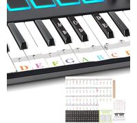 Piano Keyboard Sheet Music Sticker for 88/76/61/54/49/37 Keys, Coloured Transparent and Removable Pianokey Sticker, Piano Sticker for Keyboards, Piano Learning, Beginners, Coloured Notes