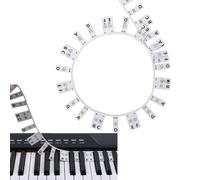 Piano Keyboard Silicone Stickers - Removable 61 Key Full Size for Beginners - Black and White