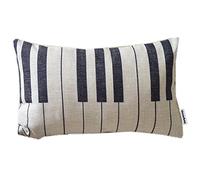 Piano Keyboard Simple Music Throw Pillow Case Decor Cushion Covers Oblong 20 30cm Beige Cotton Blend Linen