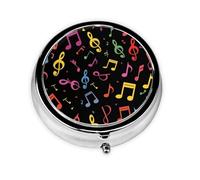 Piano Keyboard Small Pill Box 3 Compartment Portable Pill Box for Purse Pocket Music Note Mini Medicine Organiser for Daily Vitamin Fish Oil Storage
