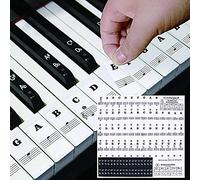 Piano Keyboard Sticker, 49/54/61/88 Piano Sticker Complete Set for Black and White Keys, Piano Keys Stickers for Children and Beginners, Transparent, Removable