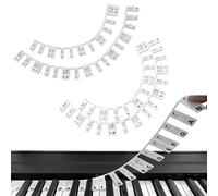 Piano Keyboard Stickers, 2 PCS Piano Keyboard Note Labels, Removable Piano Notes Overlay for Learning, 61-Key standard full-size Piano Notes Guide for Beginner (White + Colour)