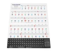 Piano Keyboard Stickers 3 in 1 Key PVC Removable Letters Thin Label for 88/61/54/49 Keys Pianos and Keyboards