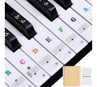 Piano Keyboard Stickers,54/61/88 Keys,Universal Self-Adhesive Piano Keyboard Stickers Set,Music Electronic Identification Note Transparent Removable Color Letter Labels for Beginners