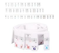 Piano Keyboard Stickers 88-Key Full Size, OIHCAZ Rremovable Silicone Piano Note Labels for 37/49/54/61/76/88 White and Black Keys, Colorful Keyboard Note Stickers for Beginners