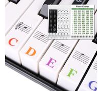Piano Keyboard Stickers for 37/49/54/61/88 White and Black Keys,2PCS Waterproof Keyboard Piano Sticker with Piano Chord Chart,Music Electronic Piano Keyboard Note Sticker for Beginners and Kids