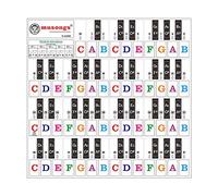 Piano Keyboard Stickers for 37/49/ 61/88 Keys Keyboards Removable Transparent Bigger Colorful Letters for Kids Beginners Piano Learning Practice