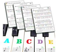 Piano Keyboard Stickers for 88/61/54/49/37 Key, with Piano Sheet Music,Large Letter Piano Key Stickers for Learning, Removable Notes Label for Beginners and Kids,Multicolor