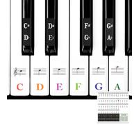 Piano Keyboard Stickers for 88/76/61/54/49/37 Self Adhesive Piano Key Stickers Colorful Piano Keyboard Note Stickers for Beginners Kids