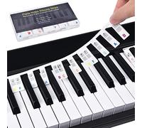 Piano Keyboard Stickers, Full Size 88 Keys Double Staff Display Piano Stickers For Beginners With Tuning Tool Kit (Color : Noir)