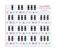 Piano Keyboard Stickers, Multicolor Piano Key Stickers for 88/61/54/49/37 Key, Bold Large Letter Pianos Sticker for Learning, Removable Keyboard Note Sticker for Beginners