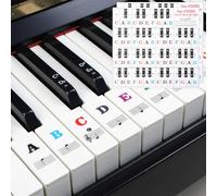 Piano Keyboard Stickers, Piano Stickers for Beginners, Removable Pianos Note Sticker for 88/61/54/49/37 Key, Transparent Large Colorful Letters for Beginners Learning
