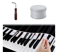 Piano Keyboard Stickers, Pvc Material No Paste Piano Stickers Reusable Instantly For Beginners With Box And Tuning Wrench (Color : Multi-colored)
