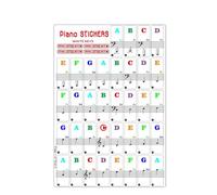 Piano Keyboard Stickers,Removable Keyboard Stickers for 88-Key,Music Electronic Piano Keyboards Musical Note Sticker,Reusable Silicone Strips,Suitable for Beginner Children(Colorful)